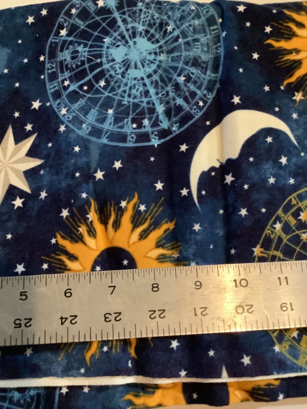 Celestial Blue Moon Sun Stars Flannel Fabric - Picture 3 of 3